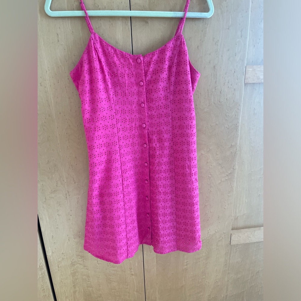 Pink mini eyelet dress size small